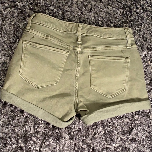 Mossimo Denim Jean Shorts, Green Color, Curvy Midi - Picture 2 of 4